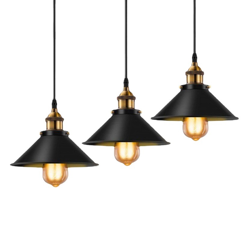 Loft araña de hierro retro negro moderno lámpara Simple restaurante bar lámpara sola cabeza estilo industrial Hotel ingeniería lámpara