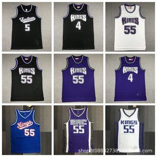American Basketball Suit Kings Williams No. 55 Retro Fox No. 5 Webb Basketball Vest Training Suit