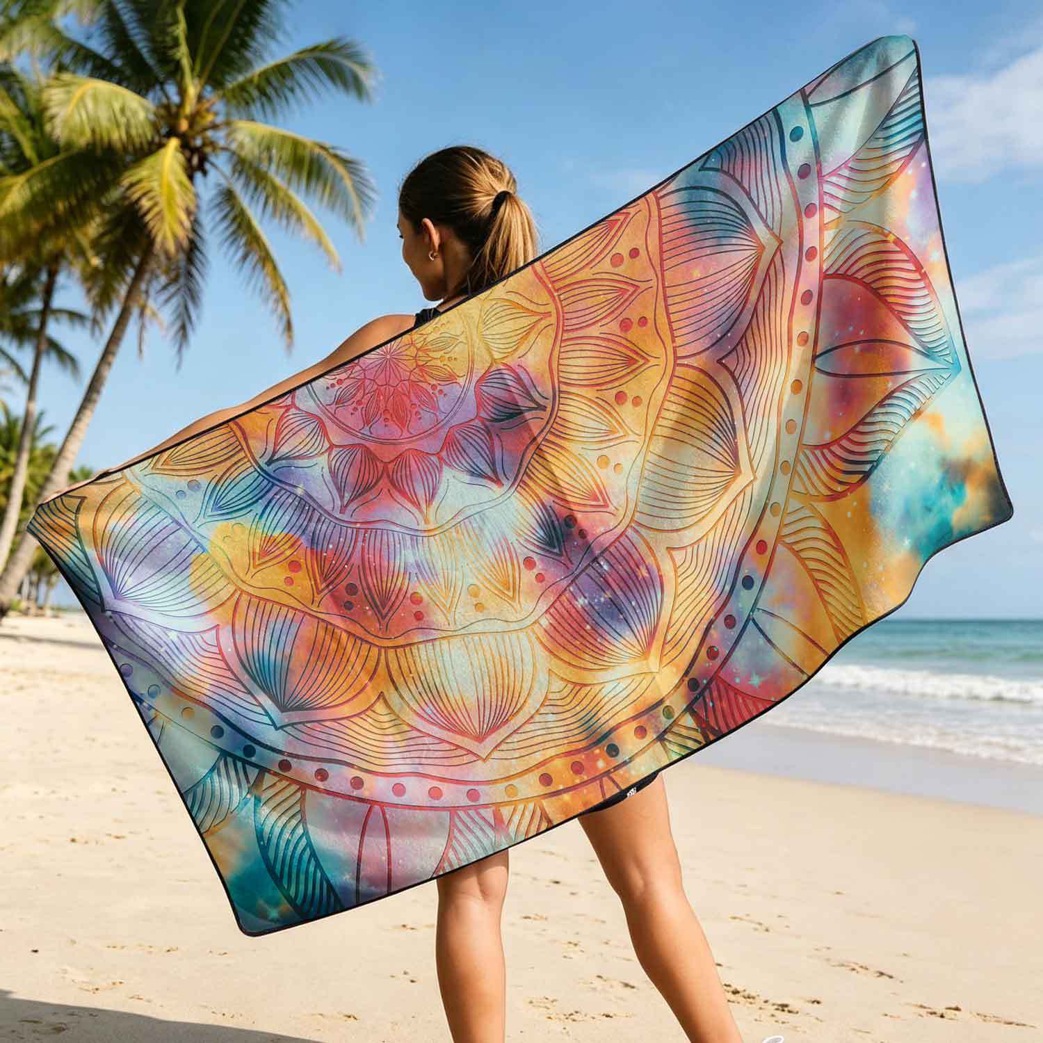 2-piece dual-use car seat cover, ultra-fine fiber, can be used as a beach towel, printed car protective seat cover 6