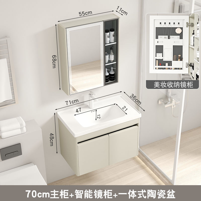 36 amplia crema de acero inoxidable lavabo baño gabinete combinación lavabo cerámica integrado pequeño apartamento Baño