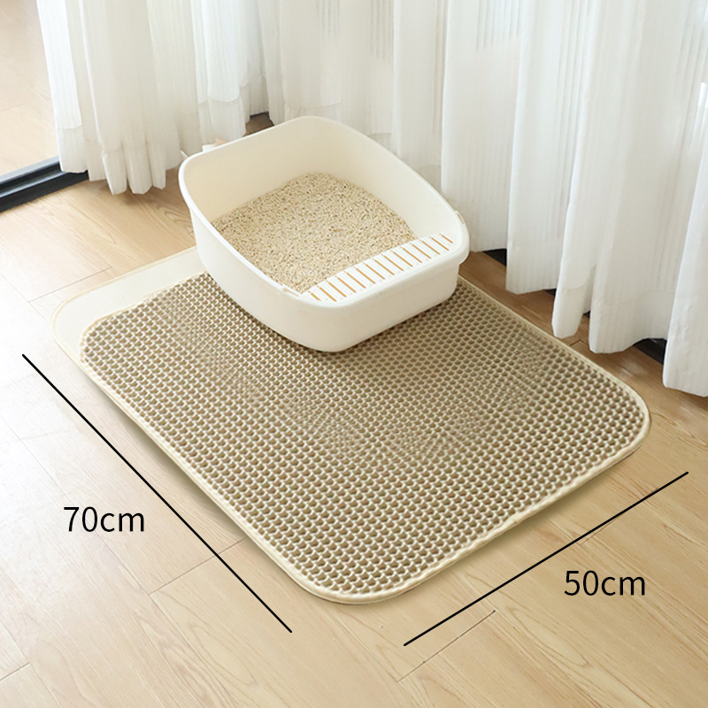 Almohadilla de arena para gatos eva de gran tamaño, filtro, anti-sacar arena para gatos, anti-salpicaduras, caja de arena para gatos, almohadilla para mascotas, doble capa, almohadilla de arena con fugas para perros y gatos