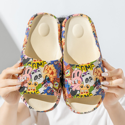 Coconut slippers summer new casual student outer wear fashionable personality street style soft thick-soled sandal slippers with a sense of stepping on shit