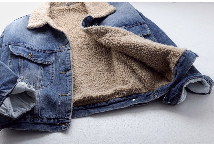 Roupas femininas Jaqueta jeans de algodão para mulheres outono e inverno curta 2024 nova jaqueta solta bf quente de algodão mais casaco de lã de cordeiro de veludo da moda_voghion.com