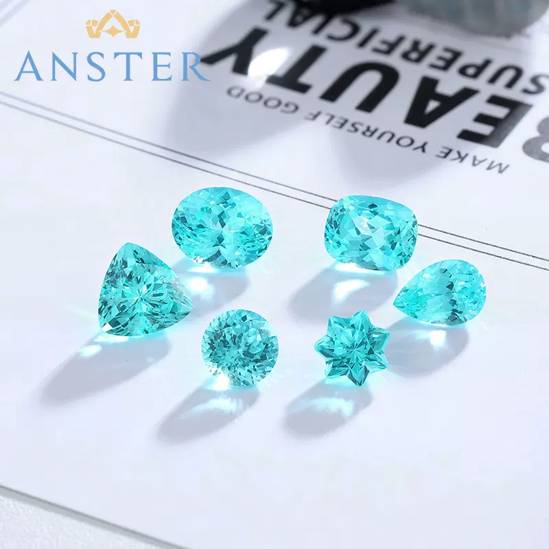 ANSTER实验室培育裸石宝石红宝蓝宝祖母绿帕拉伊巴帕帕拉恰粉摩根