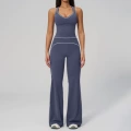 7028 vest + 7028-2 wide-leg pants—dark blue