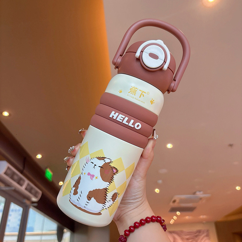 新款拎拎双饮保温杯316不锈钢大容量吸管杯女生便携防摔学生水杯|undefined