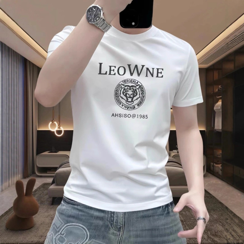 2025 New Summer High-End Short-Sleeved T-Shirt Men's Round Neck Loose Large Size T-Shirt Versatile Top Ins Trendy Brand