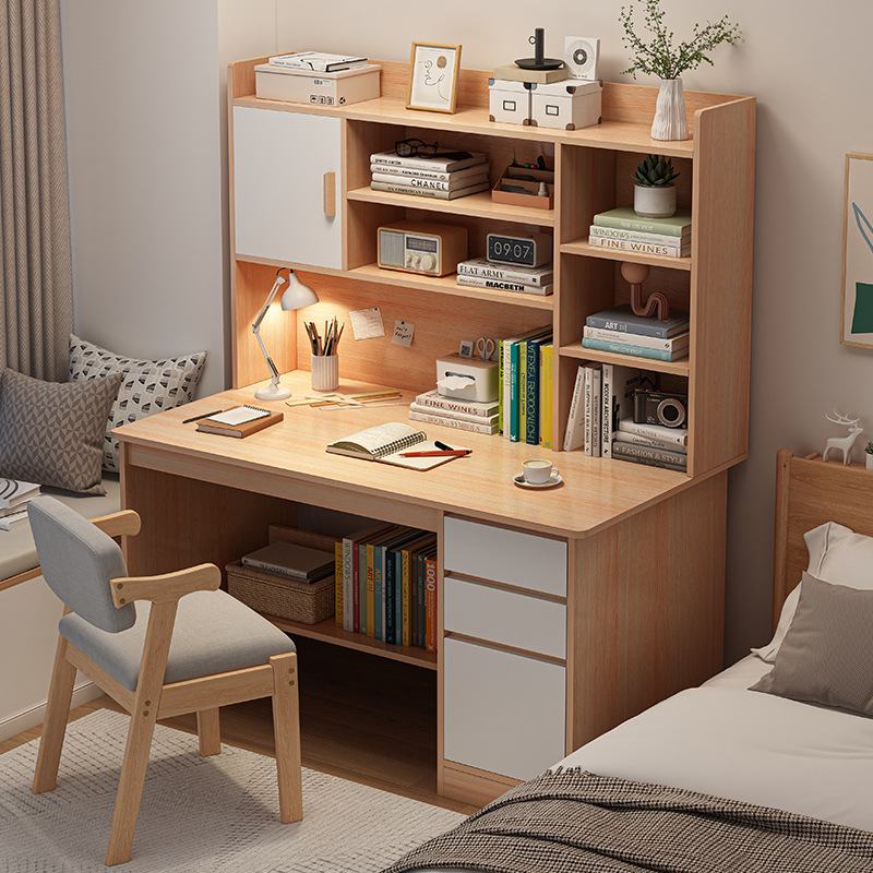 Computer Desk Desktop Home Student Bookshelf Bookcase Integrated Writing Study Table and Chair Combination Study Bedroom Desk