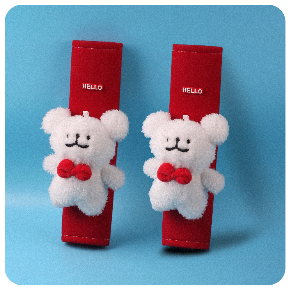 Car Seat Belt Cover Shoulder Pad Cute Plush Cartoon Car Seat Belt Decoration Car Shoulder Strap Shoulder Pad for Women