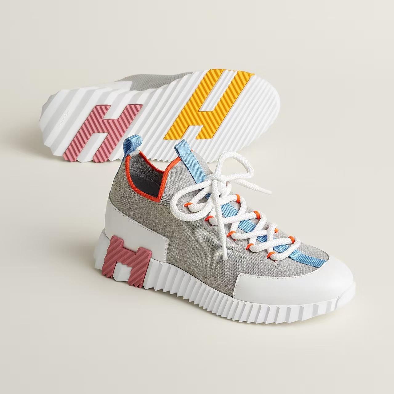 Lace-Up Casual White Shoes, Mesh Sneakers, Comfortable Export Large Size Men's Shoes, Cushioning, Lightweight, Daily H Home Same Style