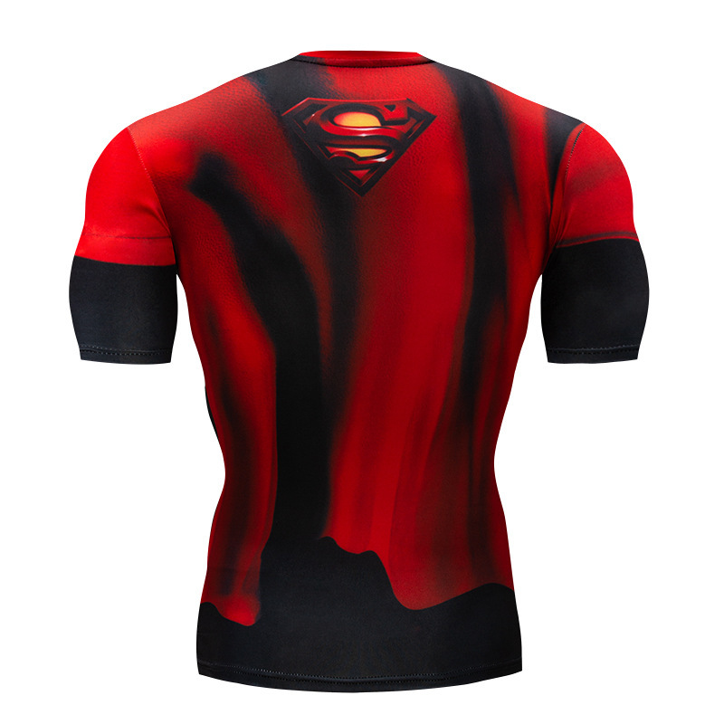 Camiseta de ciclismo de fitness de manga corta delgada de impresión digital de comercio exterior al por mayor Camiseta 3Dt de los Vengadores europeos y americanos