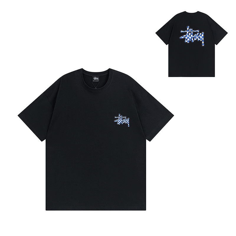 国境を越えた卸売りstyスチュアート黒8クラシック24ss半袖純綿夏ゆるいtシャツ男女同金|undefined