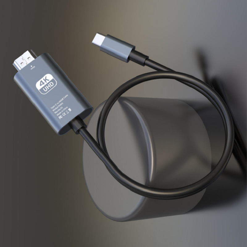 2m Type-C to HDMI Screen Projection Cable Mobile Phone to Computer Screen Display Cable 4K Adapter Cable Cross-Border