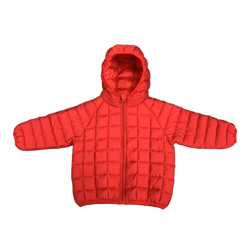 Nuevo abrigo con capuchón corto de color sólido cuadrado ropa de algodón infantil ropa de algodón de invierno chaqueta de algodón de bebé para hombres y mujeres
