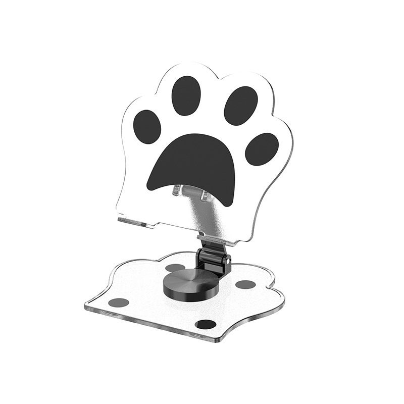 可爱猫爪手机支架亚克力适用ipad平板专用追剧桌面支撑架360旋转|undefined