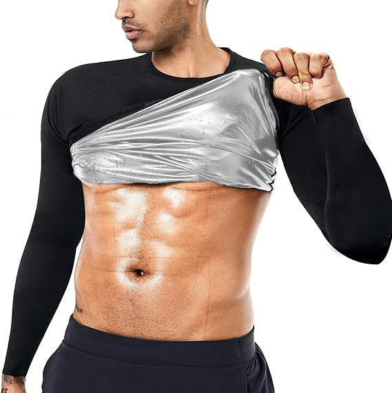 Sweaty Clothing Amazon Cross-border Men's Sports Corset Short-sleeved Vest Sweaty Silver-coated Sauna Vest Shaper