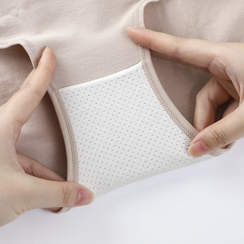 Ropa interior de cintura alta, entrepierna antibacteriana de algodón puro, pantalones cortos de mujer madre de algodón, pantalones triangulares para niñas, refrescante