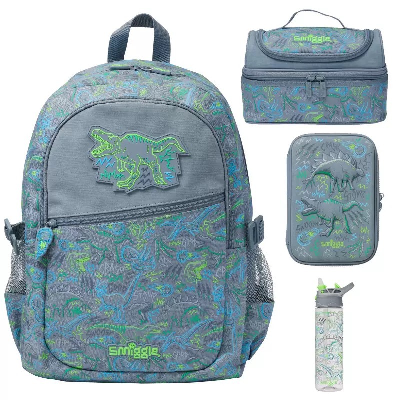 Australia smiggle mochila escolar estudiante serie dinosaurio mochila para niños bolso de ocio al aire libre mochila caja de bolígrafos taza de agua