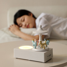 HT音乐梦幻送女生旋转木马灯蓝牙音箱LED小夜灯音箱摆件礼品