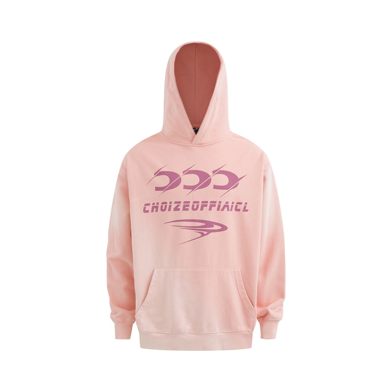 Men's Clothing High Street Washed Letter Printed Loose Hooded Sweater_voghion.com