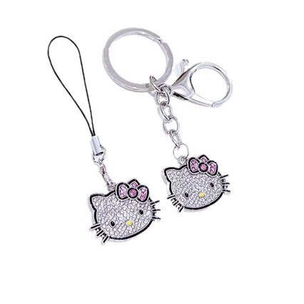 Hello kitty, strap, purse, retro cute pendant, keychain, 2 carat