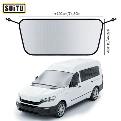 Car Front Windshield Snow Cover, Glass Snow Shield, Anti-Freeze Cover, Thickened Anti-Frost Windshield, Winter Car Cover, Winter Car Cover (Car snow shield) - sui-tu-front-windshieldsilver-19080cm-frosted-pull-out-pocket-packaging