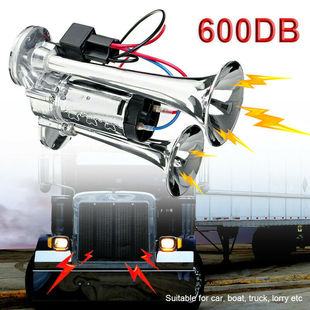 600DB car horn electric horn supply double tube metal one-piece electric pump horn with relay car horn