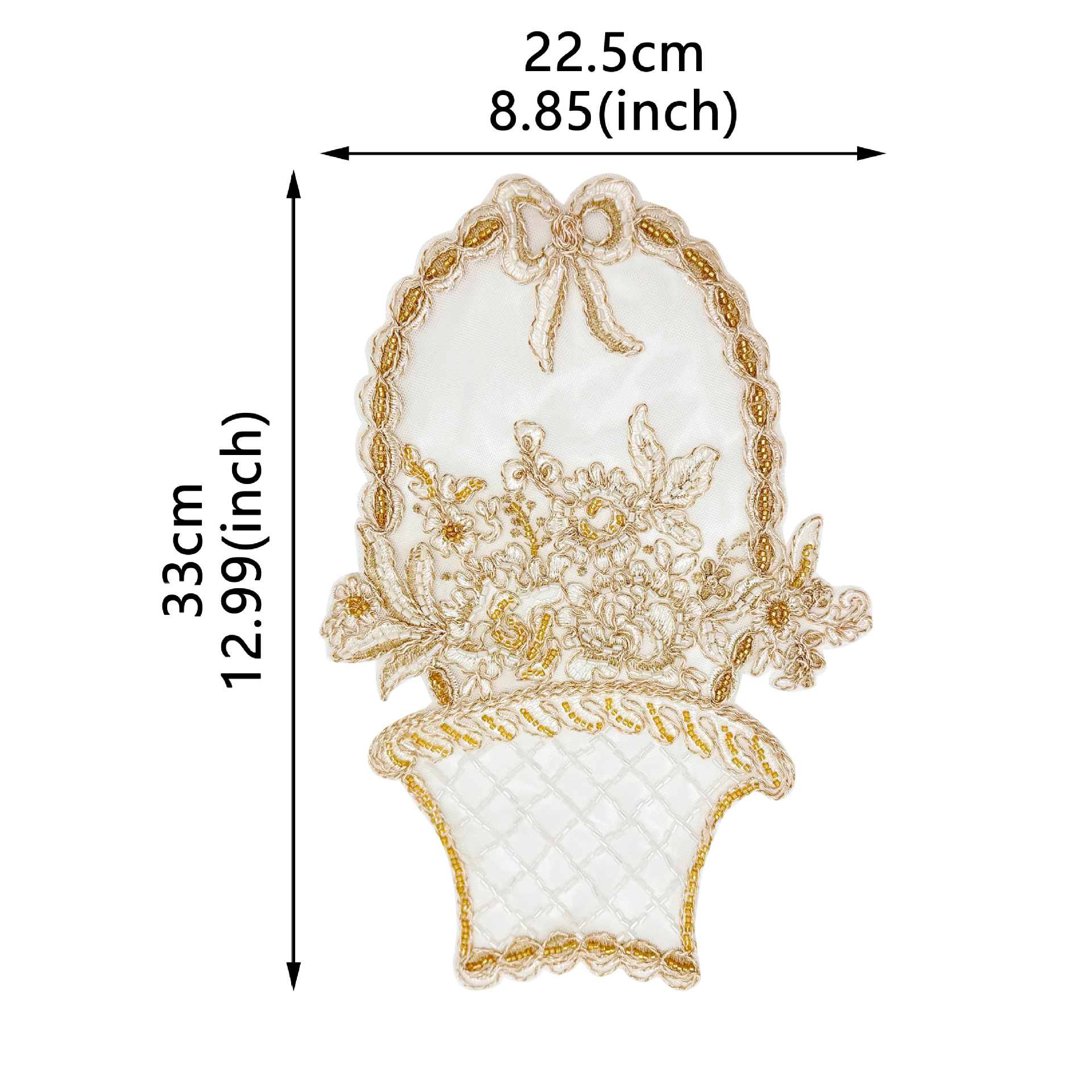 encaje dorado bordado arco pegatinas vestido de boda vestido de espectáculo traje de baño accesorios tela pegatinas materiales de decoración stock image 5