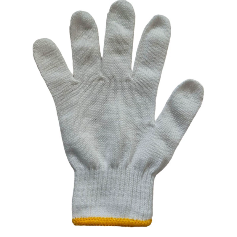 Отбеленные шерстяные перчатки, утолщенные 600г/720г, рабочие перчатки из пряжи, хлопковая нить, противоскользящие для строительных площадок.