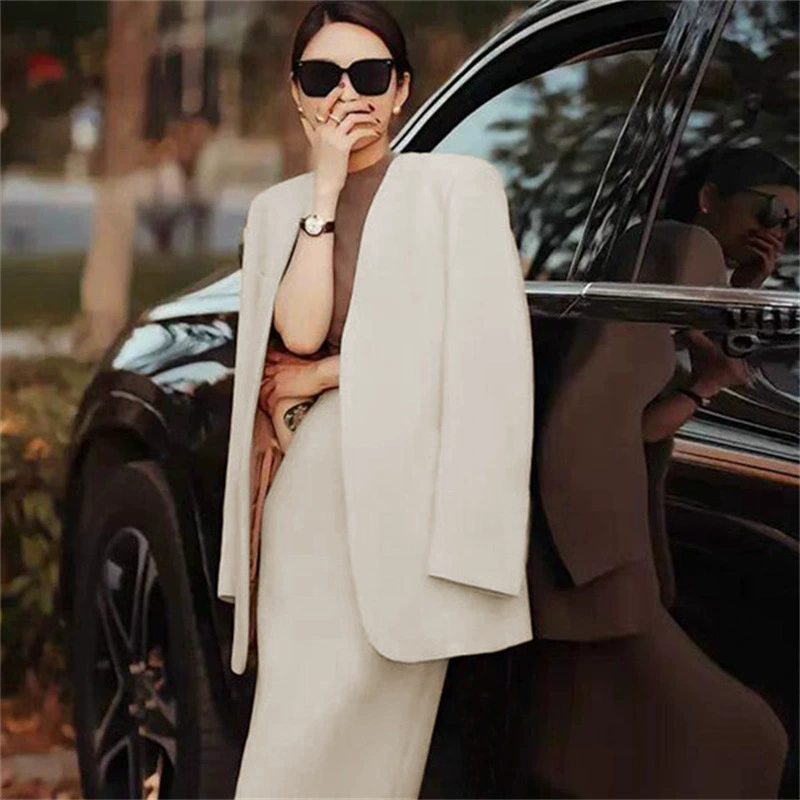 Нежно-белый костюм костюм женский весна осень 2024 новый темперамент богиня фанатский костюм корейская версия облегшая профессиональная юбка