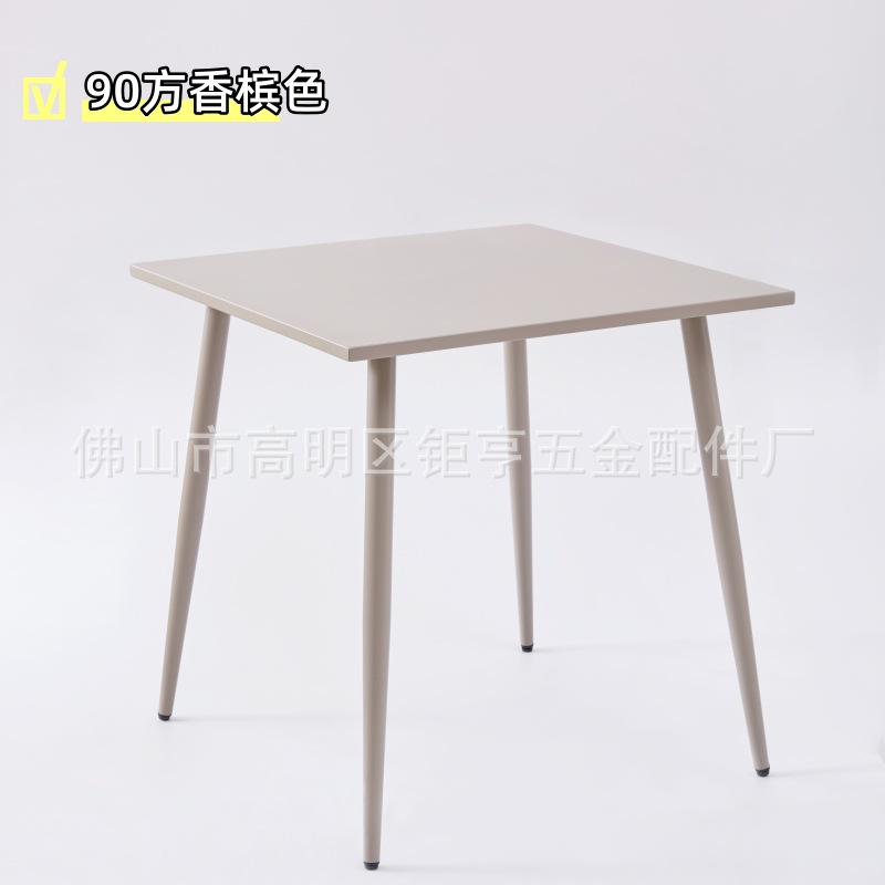 Nórdico minimalista balcón al aire libre mesa de acero al carbono decoración al aire libre comedor patio leche tienda de té mesa cuadrada de café