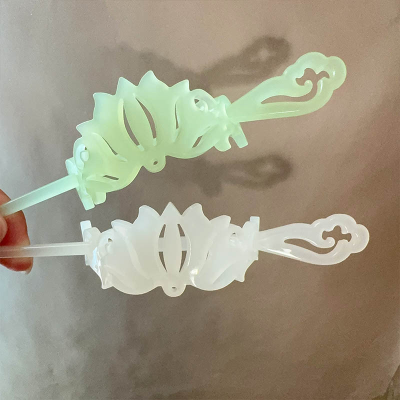 Jade imitación de ácido acético corona de cabello pinzas de cabello de Xiaozhong nuevo estilo chino de alto nivel pinzas de cabello de estilo antiguo Hanfu paso agitar pinzas de cabello tocado