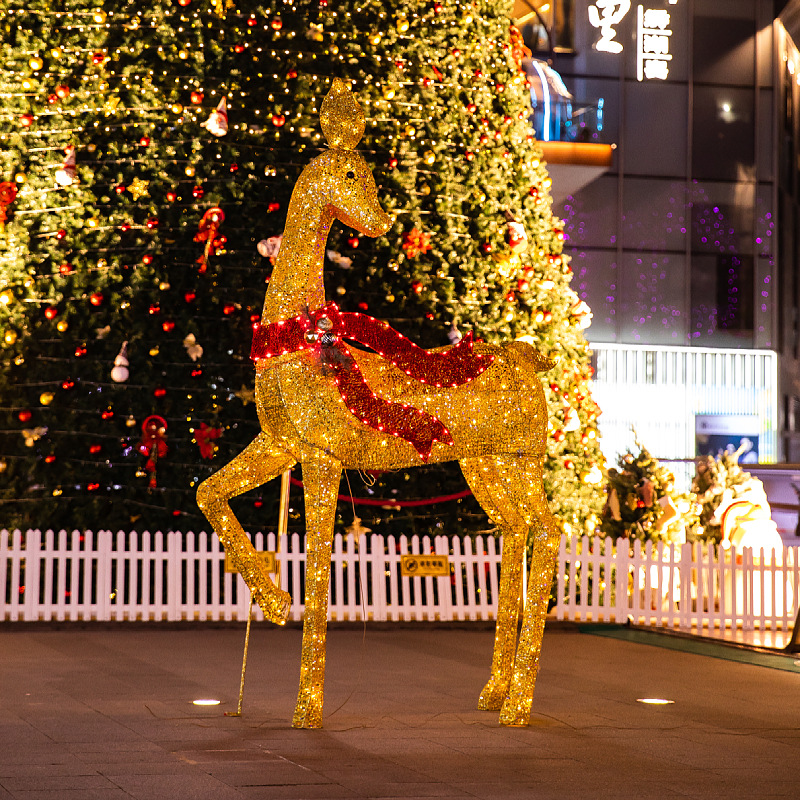Navidad alce gigante decoración de hierro forjado luminoso decoración de Navidad decoración de hotel decoración de Navidad