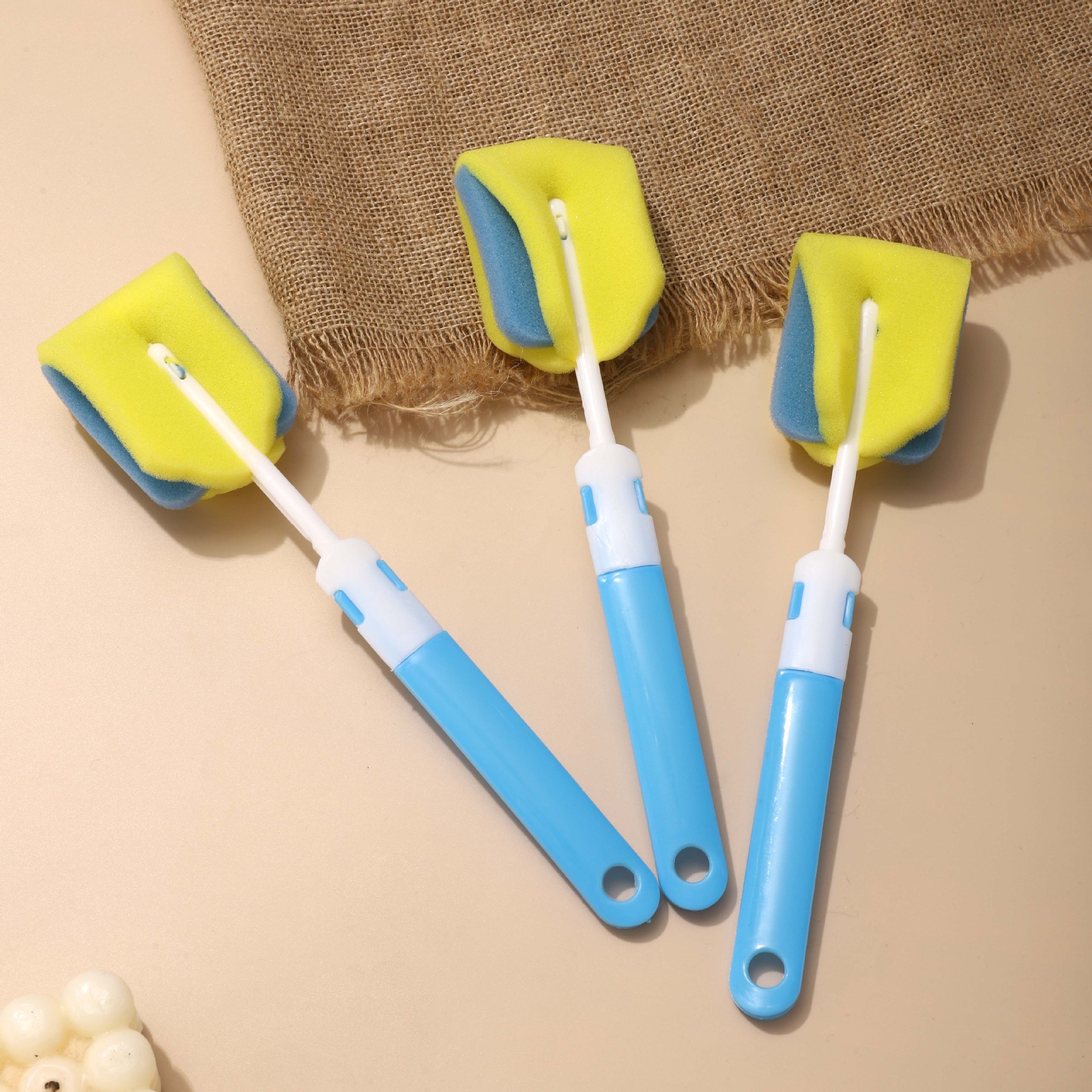 창조적 인 패션 재미있는 주방 용품 청소 샌드위치 스폰지 컵 브러쉬 긴 손잡이 보온병 컵 주전자 데드 앵글 클리너