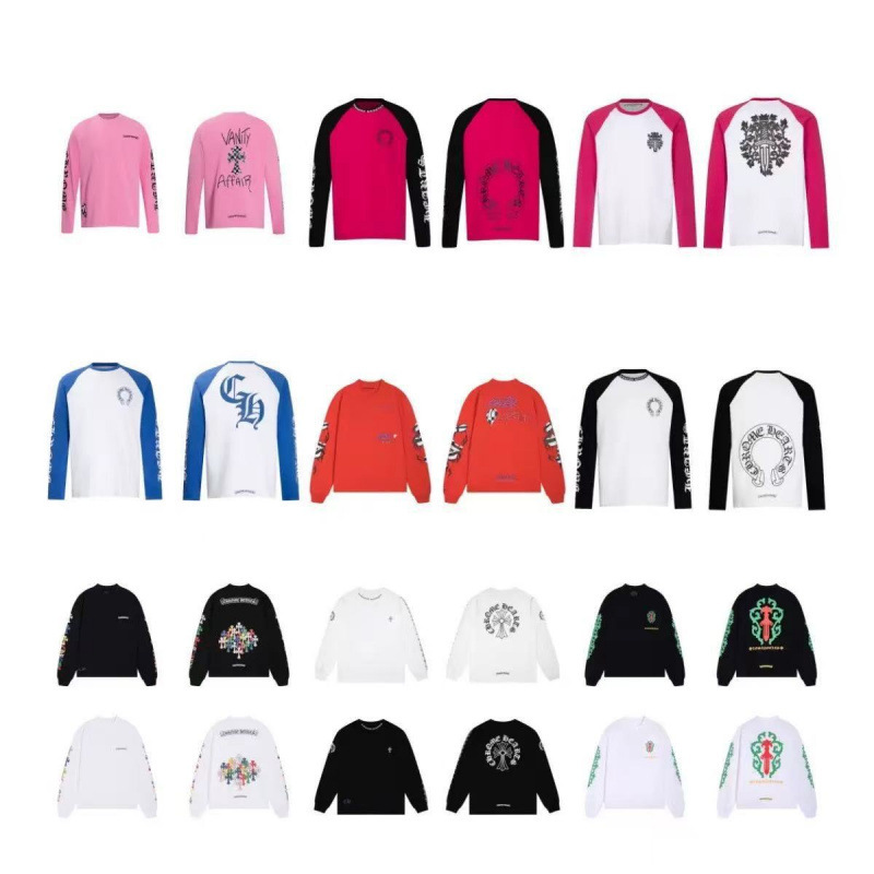 Correct Version 26Ss Cross-Border Trendy Brand Chrome Hearts Long-Sleeve T-Shirt Pure Cotton Unisex Style Correct Version 26Ss Cross-Border Trendy Brand Chrome Hearts Long-Sleeve T-Shirt Pure Cotton Unisex Style