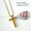 European and American cross -border hot -selling cross -frame projection necklace 100 languages I love you pendant color picture engraving