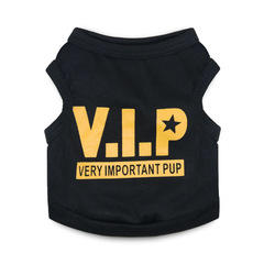 Pet supplies dog clothes, cotton black VIP pet vest, Teddy clothes, spring and summer style