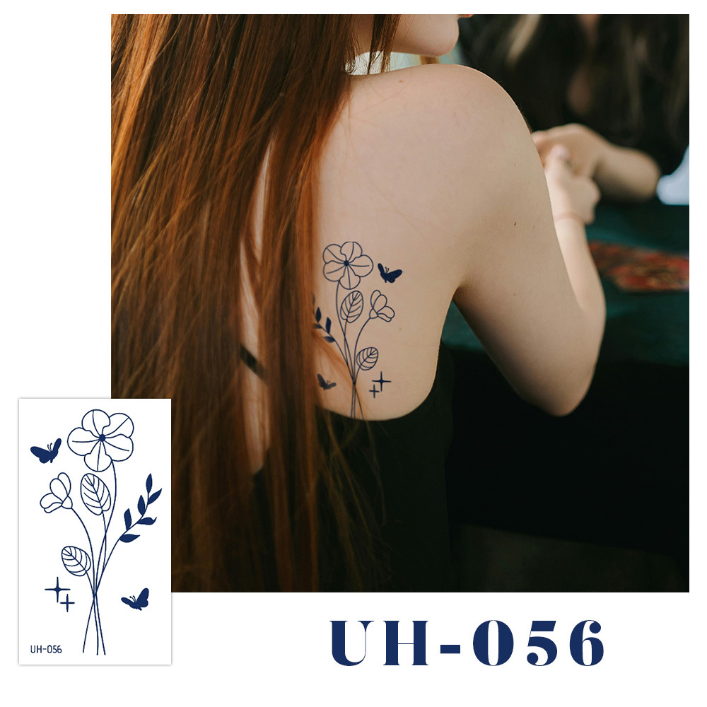 新しいジュースハーブタトゥーシール、半永久的、韓国で人気、原宿風、防水、ミニマルなタトゥーシール、英語文字
