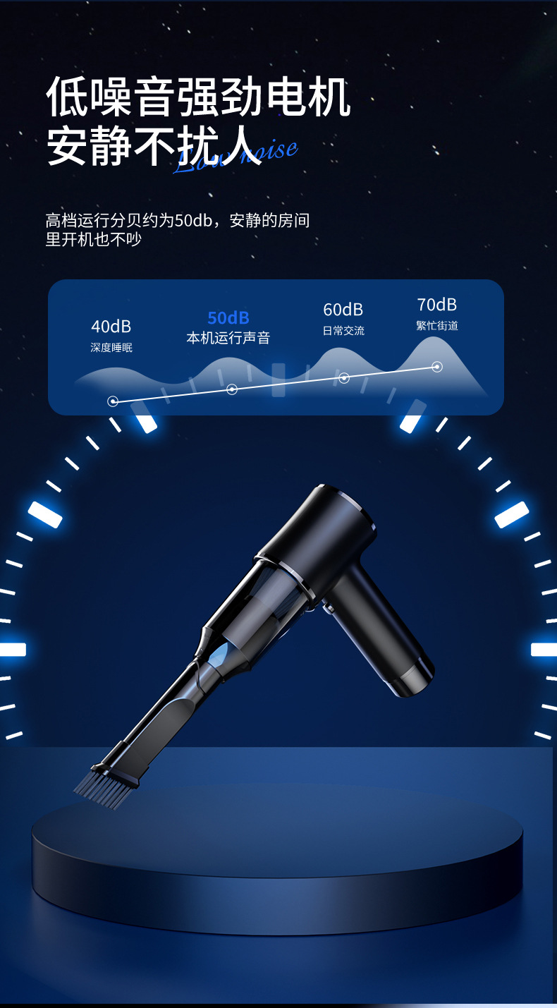 Car Vacuum Cleaner, Suction and Blowing Integrated Dual-Purpose Wireless Mini Vacuum Cleaner, Car Household Electric Dust Blower with Strong Suction