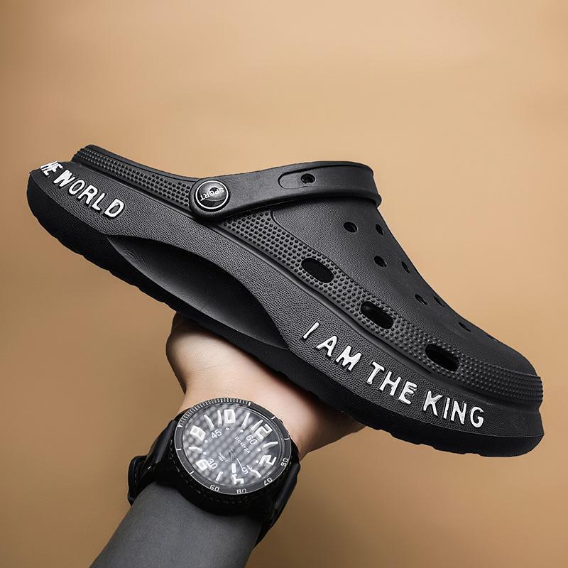 Summer men's sandals thick-soled outer wear sandals light breathable casual beach shoes coconut hole shoes men's non-slip wholesale