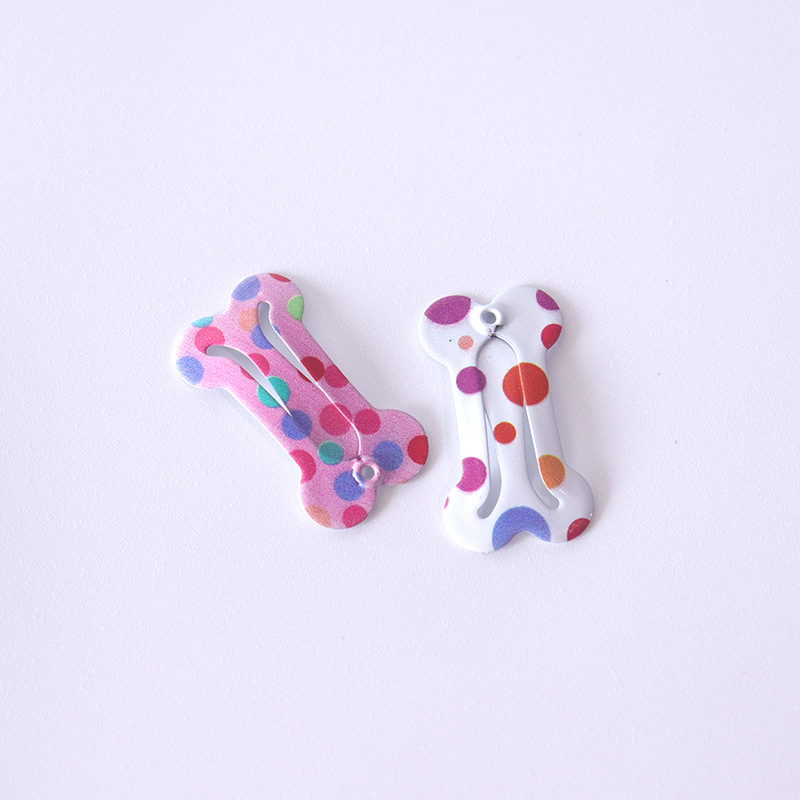 2cm 미니 애완동물 BB 클립, 컬러풀한 작은 사각형 머리핀, 캔디 컬러, 테디, 요크셔 테리어 애완동물 액세서리, 뼈 무늬