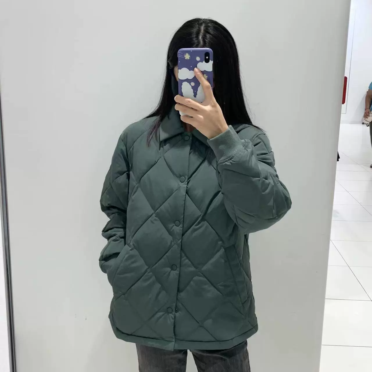 2024 осень-зима новая мужская стёганая куртка Air Cotton Single, свободная стёганая куртка с ромбами 472293