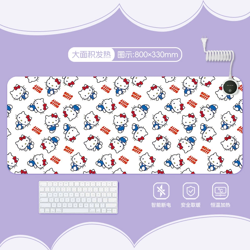 Hello kitty, table mat writing, table teaching laptop, mouse