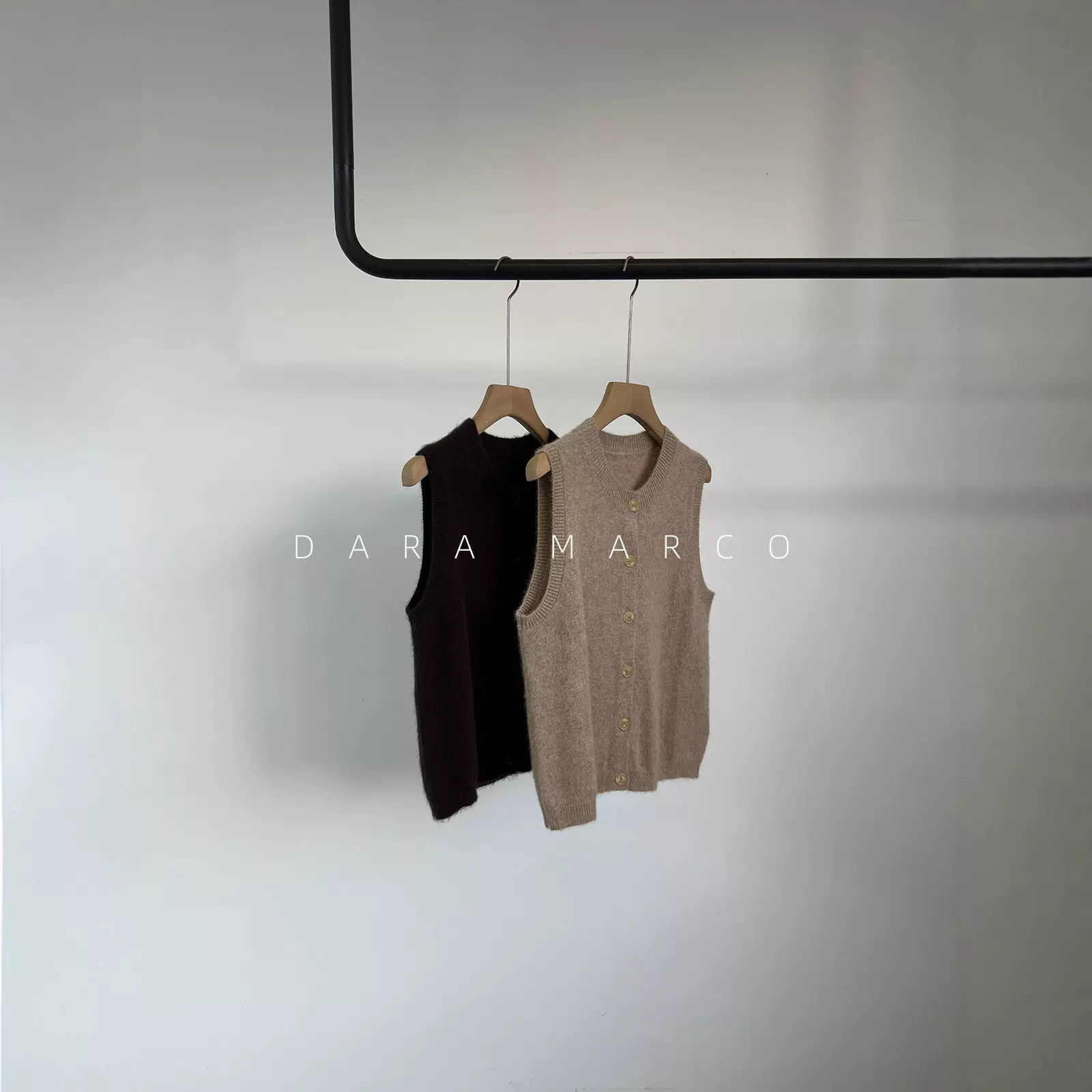 C*S 针织马甲~100羊毛圆领拉绒百搭直身开襟背心女25秋冬内搭叠穿
