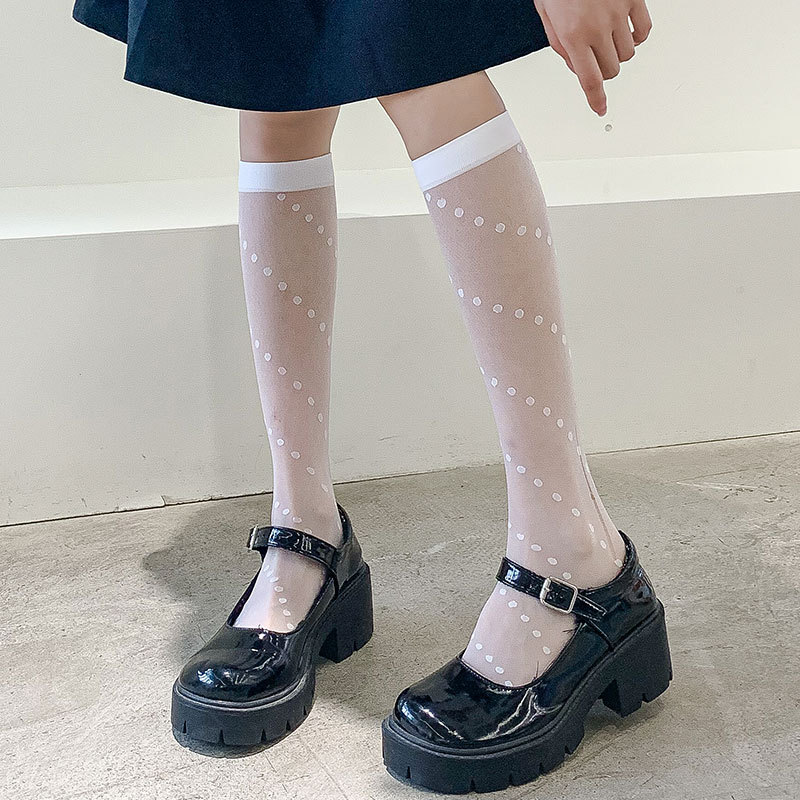 Calcetines de pantorrilla de las mujeres JK estilo de verano fino transparente calcetines altos ins Colegio estilo sexy calcetines al por mayor