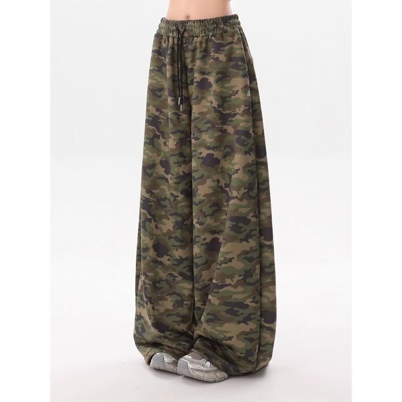American-Style Camouflage Wide-Leg Jeans 2026 Summer New Loose Slimming Drapey Straight Pants for Petite Individuals American-Style Camouflage Wide-Leg Jeans 2026 Summer New Loose Slimming Drapey Straight Pants for Petite Individuals