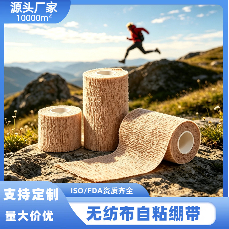 Non-woven self-adhesive elastic bandage sports protective gear for outdoor sports, factory wholesale customization for joint protection