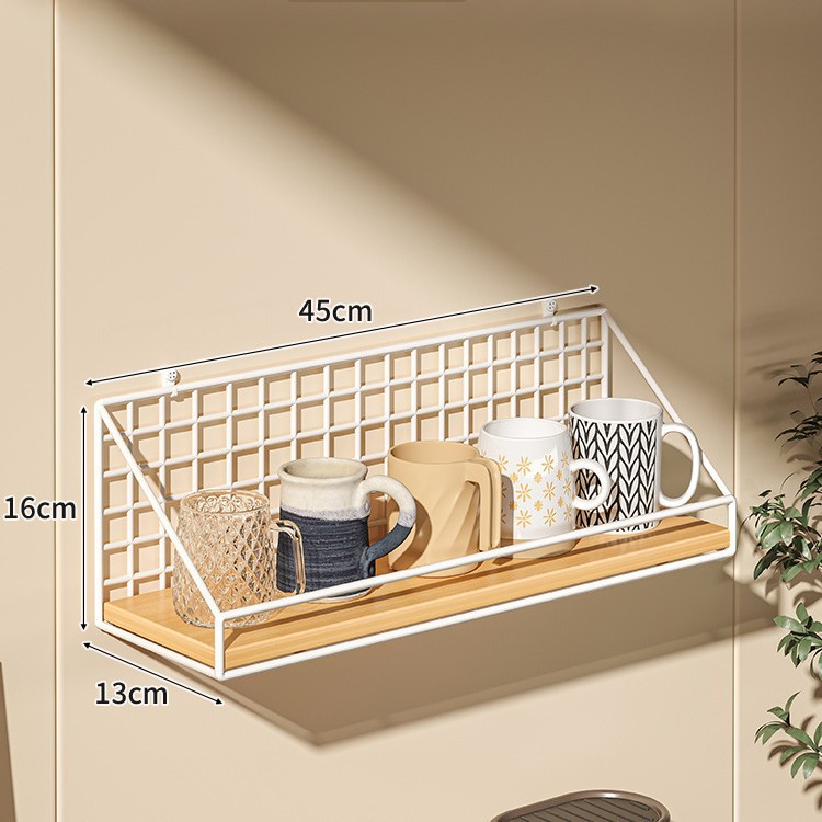 Portavasos montado en la pared taza de agua sin perforación estante para taza de café taza de té en la pared