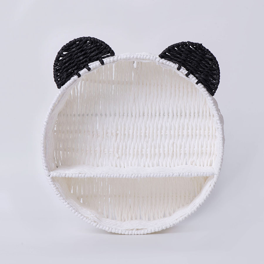 Pandas orejas de caña estante de almacenamiento redondo cesto de almacenamiento dormitorio pared almacenamiento cosmético estante de exhibición de plantas suculentas