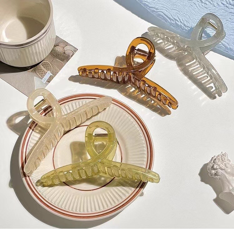 韩国亚克力洗澡抓夹女大号发夹鲨鱼夹后脑勺盘发发卡夹子头饰发抓